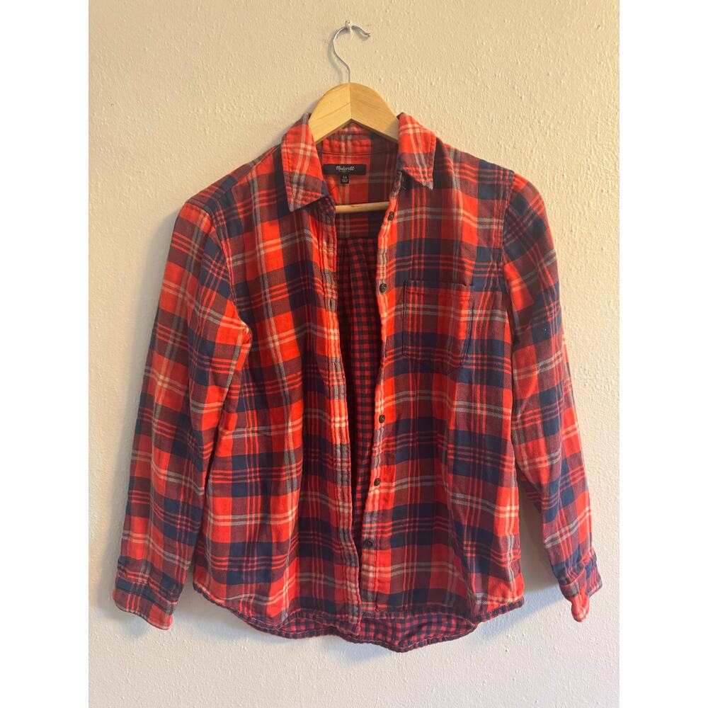 Madewell long sleeve plaid button up